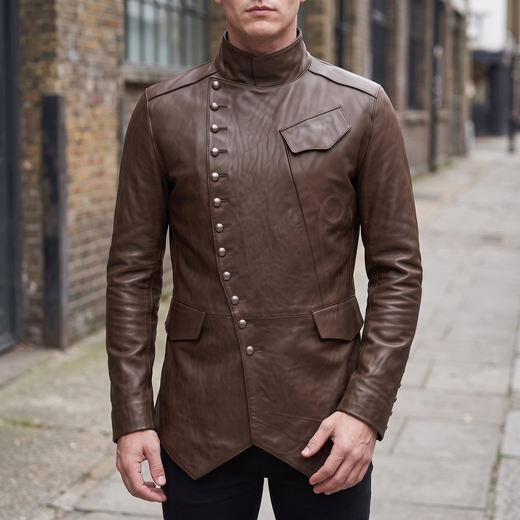 Men's Brown Leather Jacket — Camborne