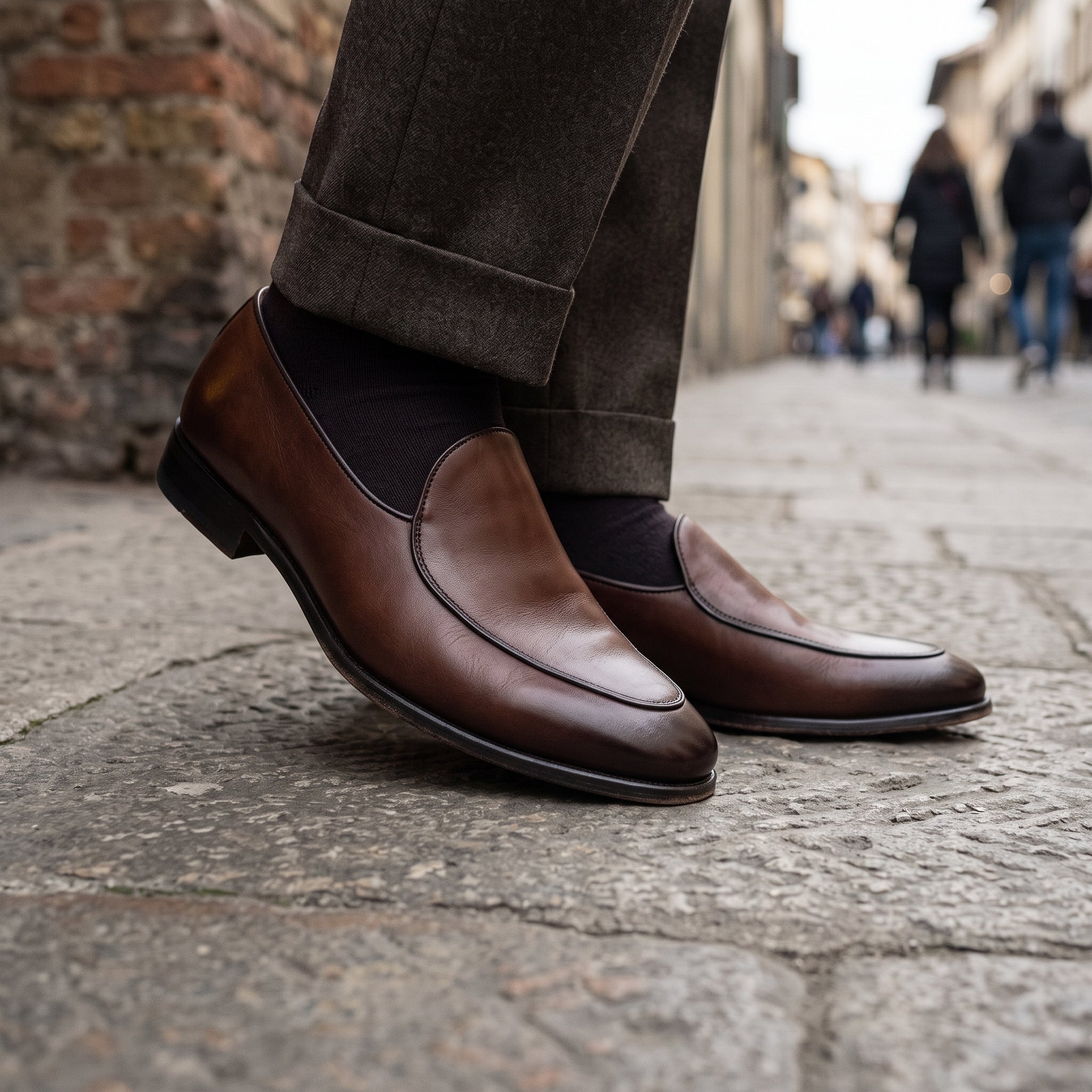 Men's Brown Leather Penny Loafers — Blakely