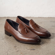 Men's Brown Leather Tassel Loafers — Eastbury