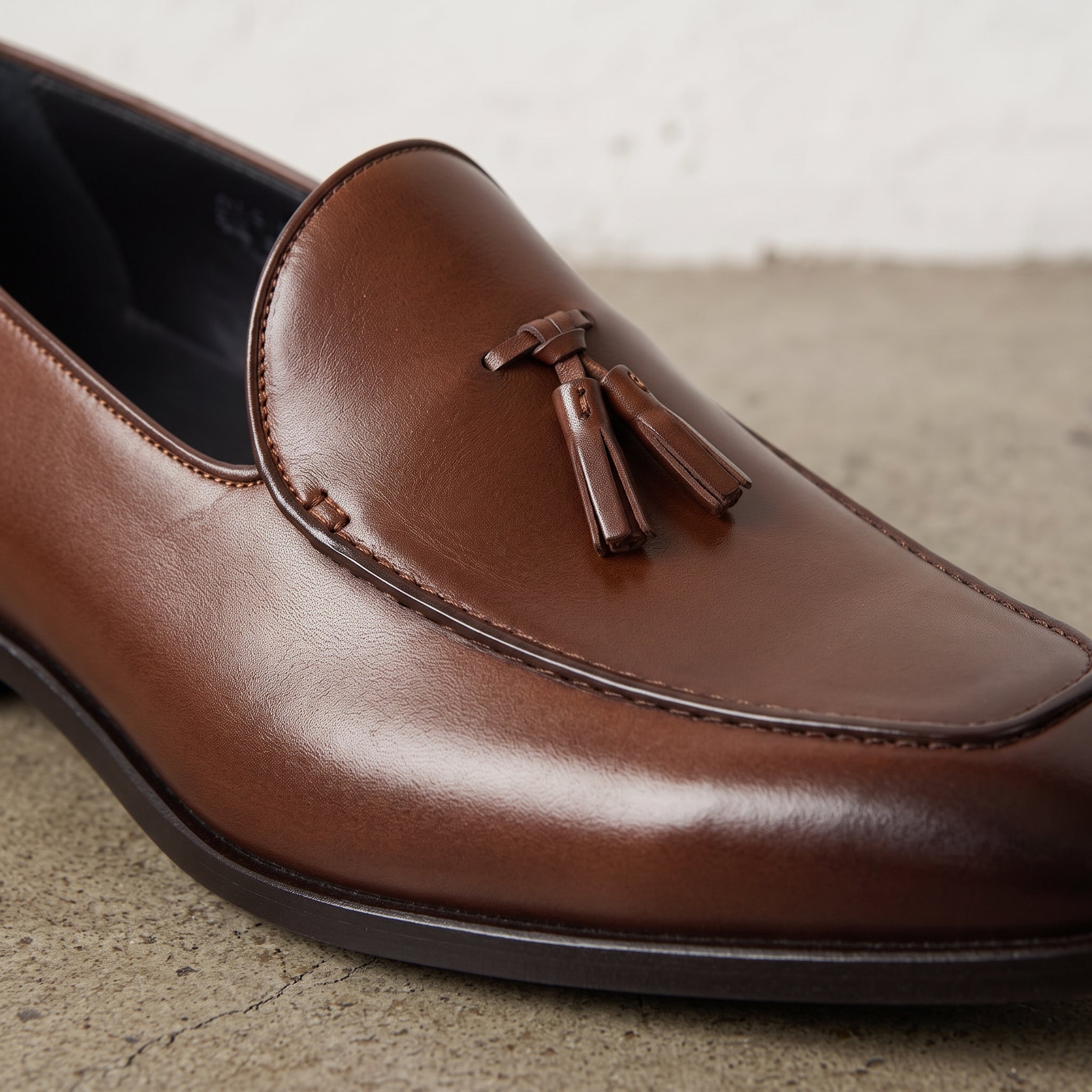 Men's Brown Leather Tassel Loafers — Eastbury