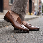 Men's Brown Leather Tassel Loafers — Eastbury