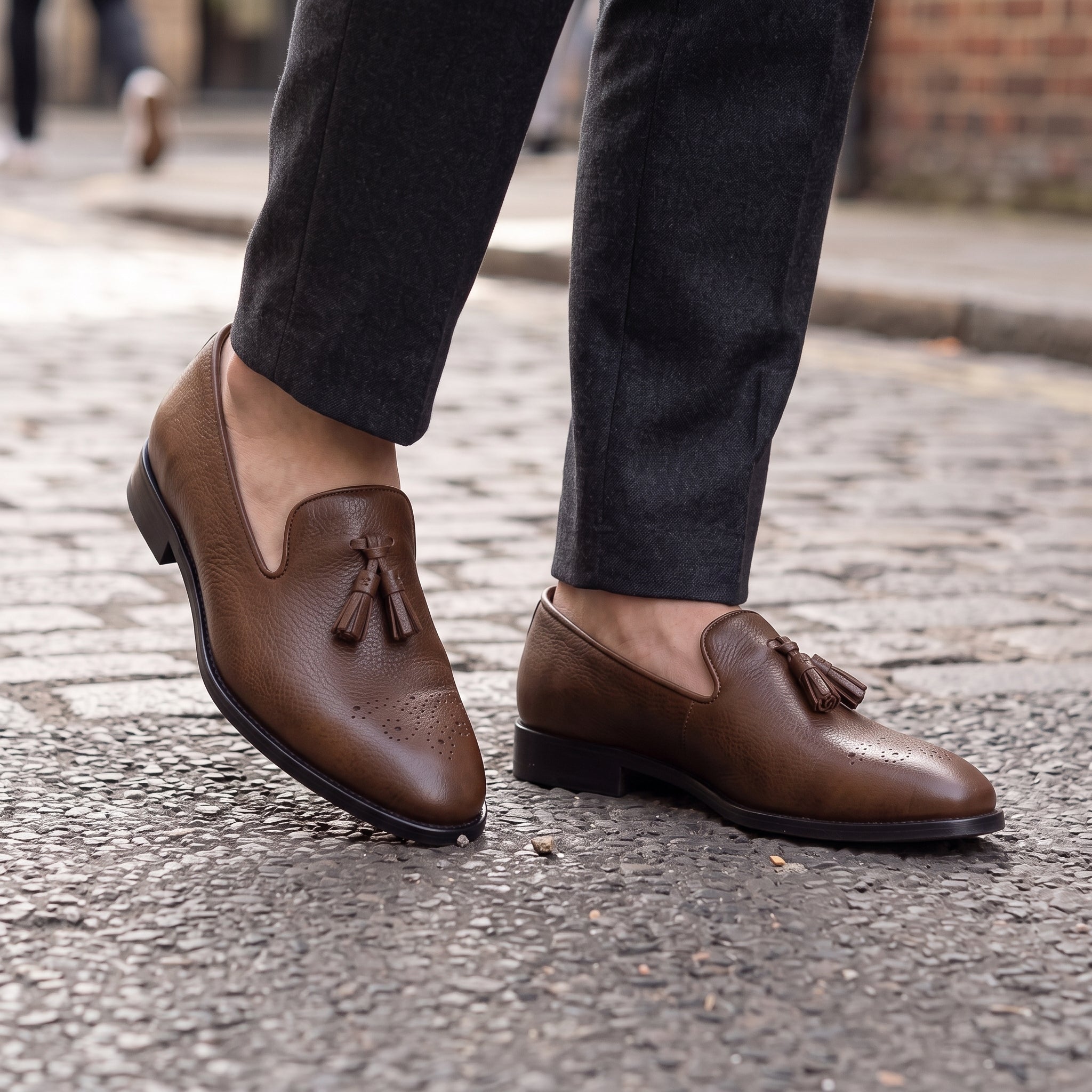 Men's Brown Leather Tassel Loafers — Gorman