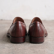 Men's Brown Moc-Toe Leather Penny Loafers — Hemsworth