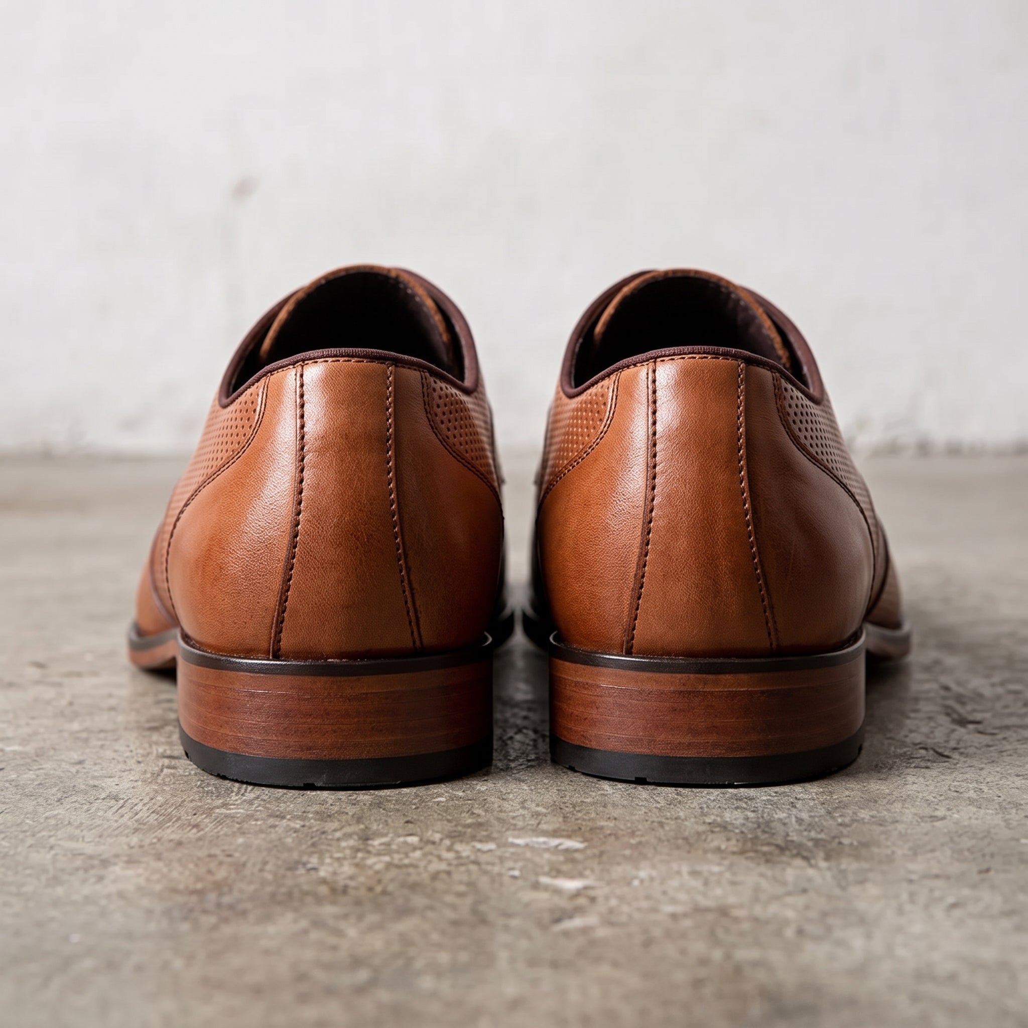 Men's Brown Perforated Leather Derby Shoes — Ingham