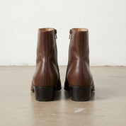 Men's Brown Plain-Toe Leather Ankle Boots — Buchanan