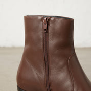 Men's Brown Plain-Toe Leather Ankle Boots — Buchanan