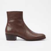 Men's Brown Plain-Toe Leather Ankle Boots — Buchanan