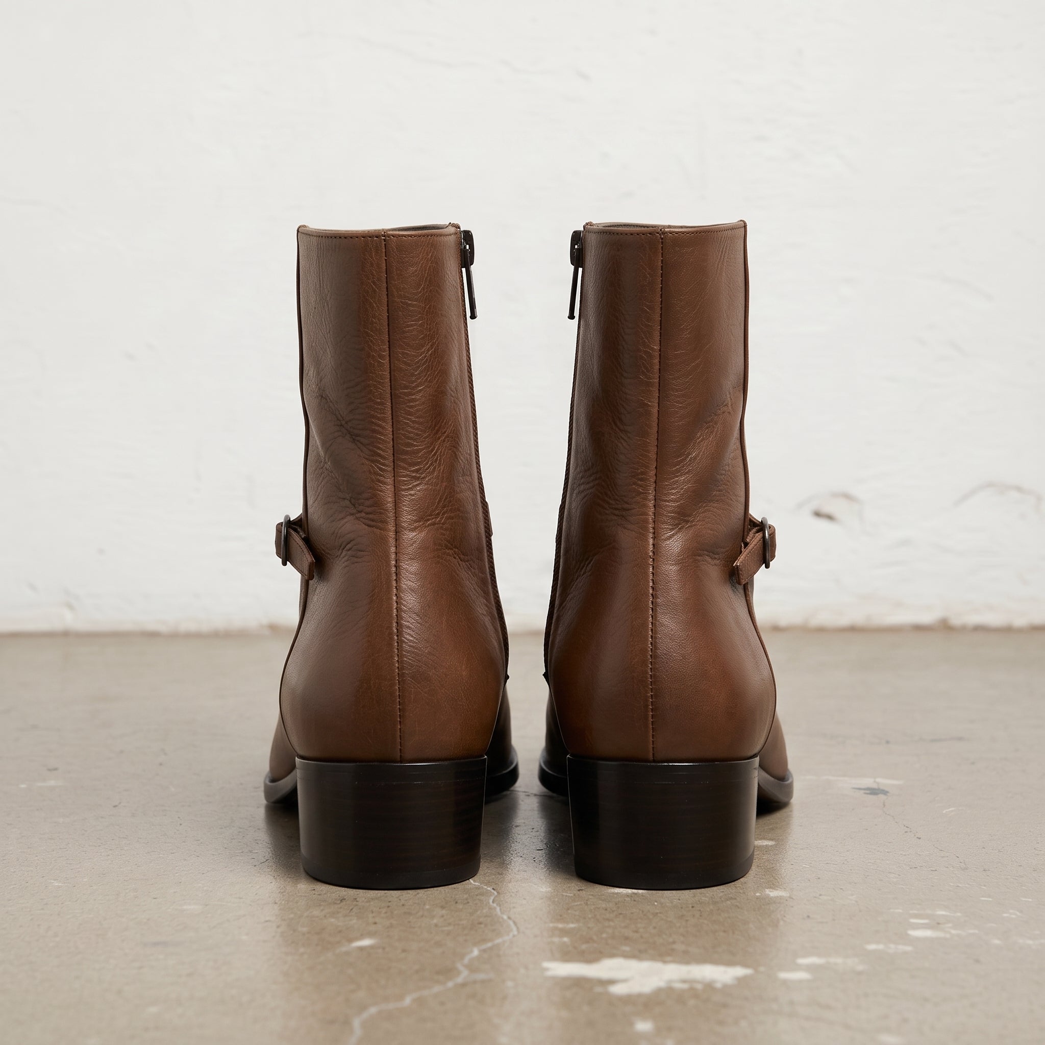 Men's Brown Plain-Toe Leather Jodhpur Boots — Humphrey
