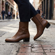 Men's Brown Plain-Toe Leather Jodhpur Boots — Humphrey