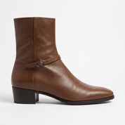 Men's Brown Plain-Toe Leather Jodhpur Boots — Humphrey
