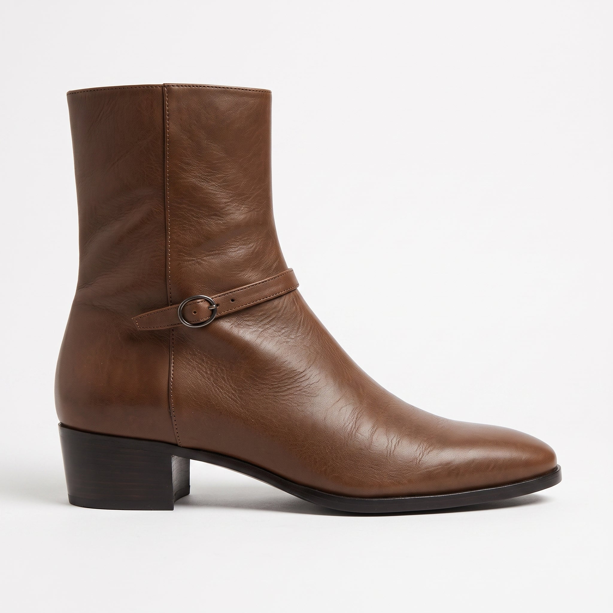 Men's Brown Plain-Toe Leather Jodhpur Boots — Humphrey