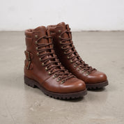 Men's Brown Plain-Toe Leather Hiker Boots — Enfield