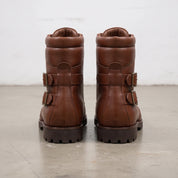 Men's Brown Plain-Toe Leather Hiker Boots — Enfield