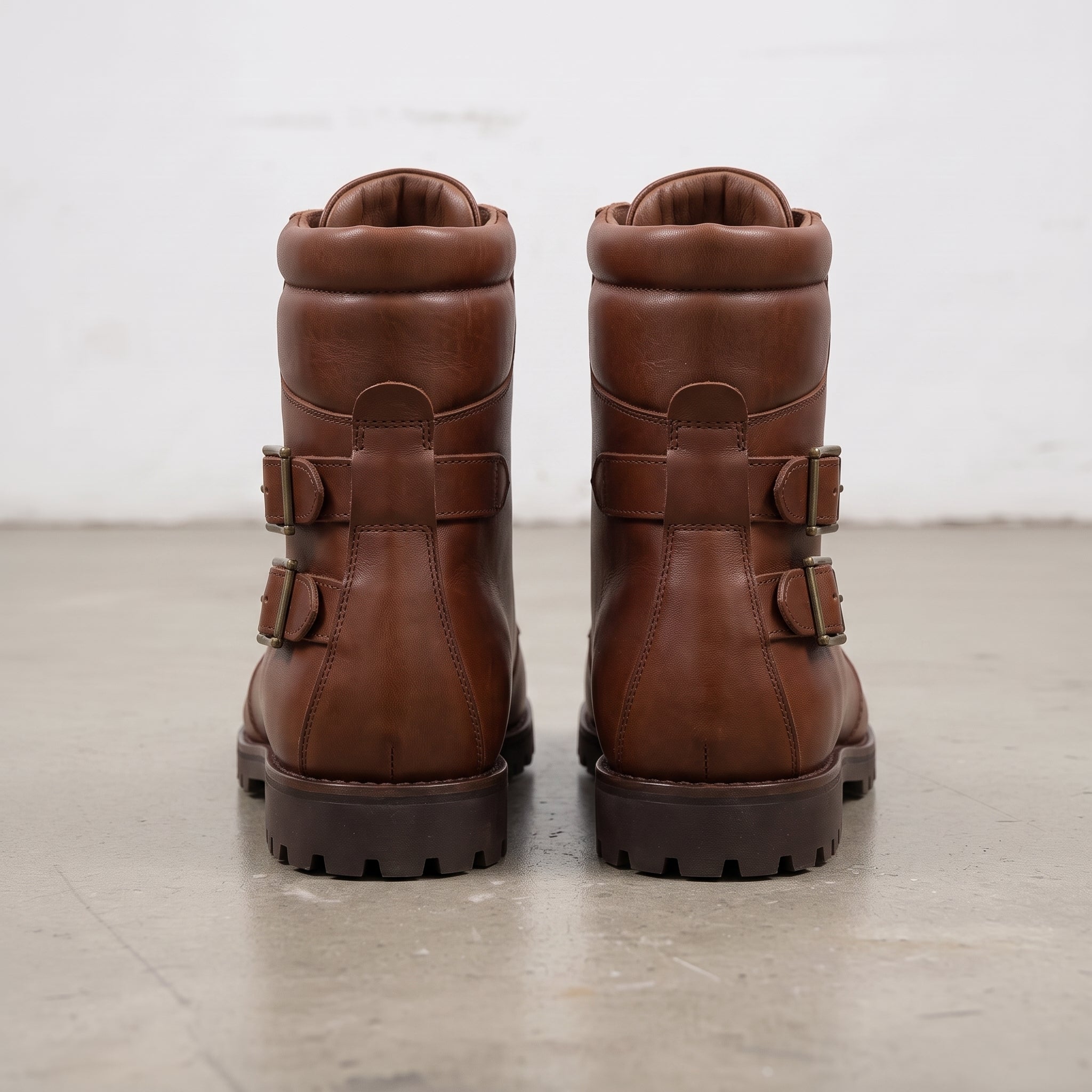 Men's Brown Plain-Toe Leather Hiker Boots — Enfield