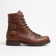 Men's Brown Plain-Toe Leather Hiker Boots — Enfield