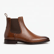 Men's Brown Plain-Toe Leather Chelsea Boots — Allonby