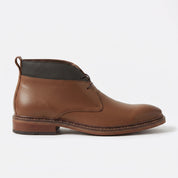Men's Brown Plain-Toe Leather Chukka Boots — Burford