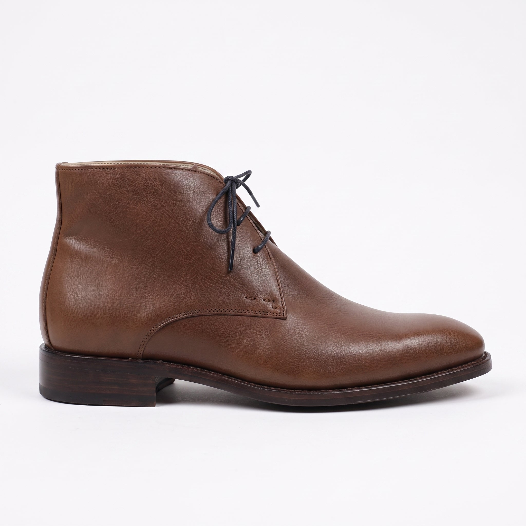 Men's Brown Plain-Toe Leather Chukka Boots — Hornsey