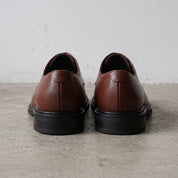 Men's Brown Plain-Toe Leather Derby Shoes — Hiscott