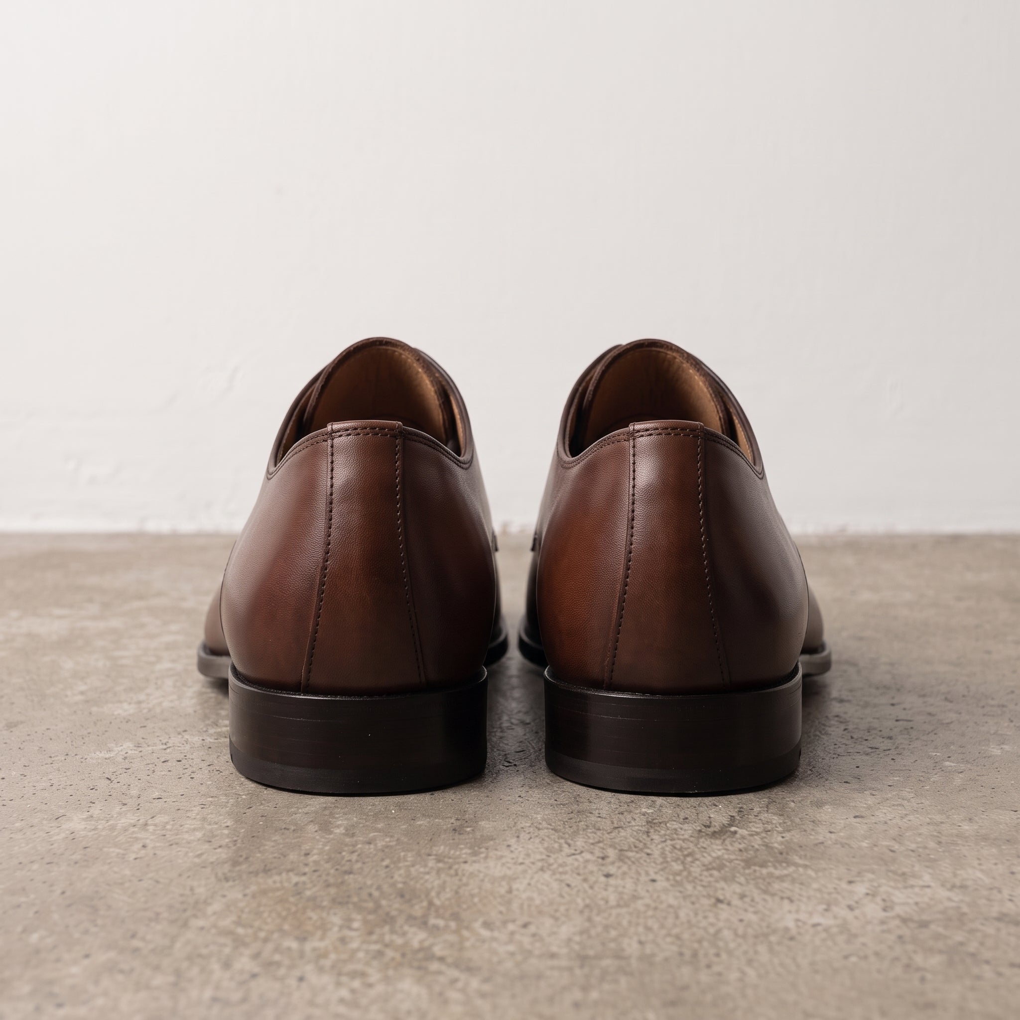 Men's Brown Plain-Toe Leather Derbys — Boyd