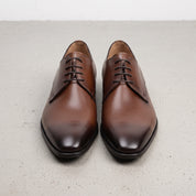 Men's Brown Plain-Toe Leather Derbys — Boyd