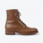Men's Brown Plain-Toe Leather Combat Boots — Ashhurst