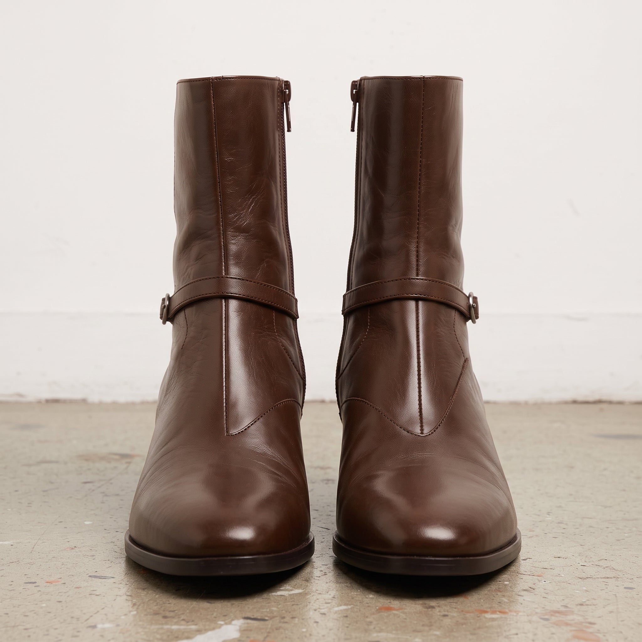 Men's Brown Plain-Toe Leather Jodhpur Boots — Fenhurst