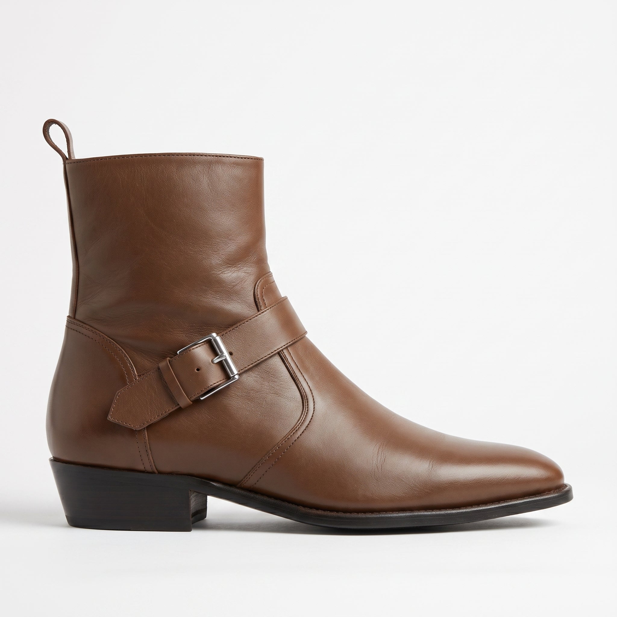 Men's Brown Plain-Toe Leather Jodhpur Boots — Blakenham