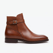 Men's Brown Plain-Toe Leather Jodhpur Boots — Brett
