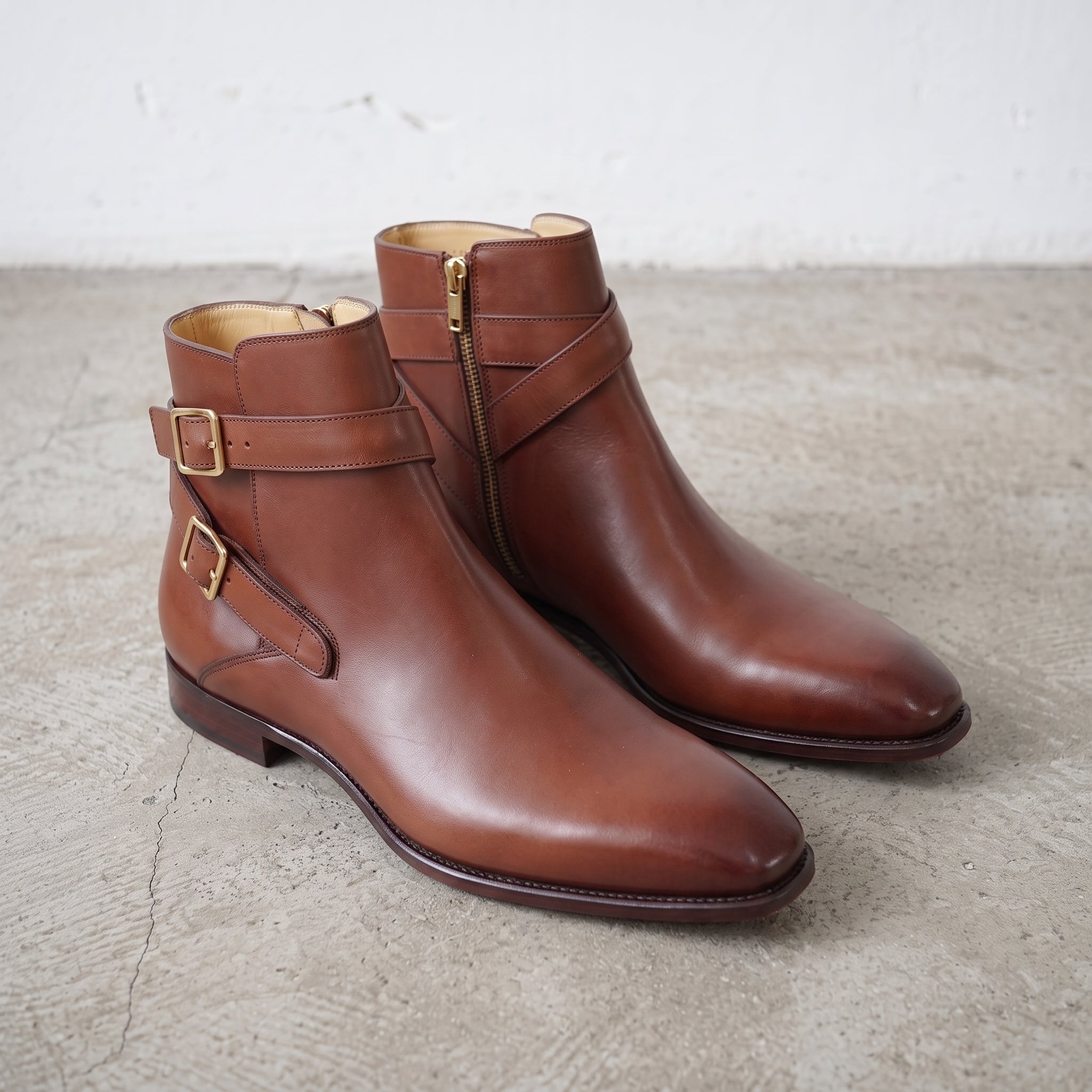 Men's Brown Plain-Toe Leather Jodhpur Boots — Irwin