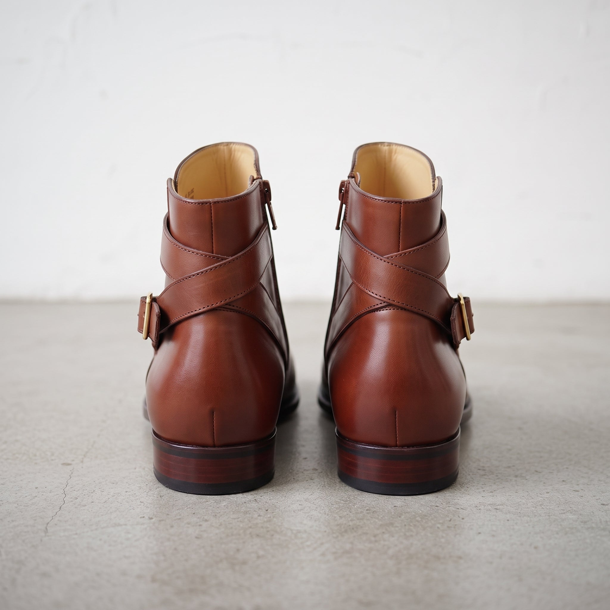 Men's Brown Plain-Toe Leather Jodhpur Boots — Irwin