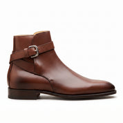 Men's Brown Plain-Toe Leather Monk Boots — Marden