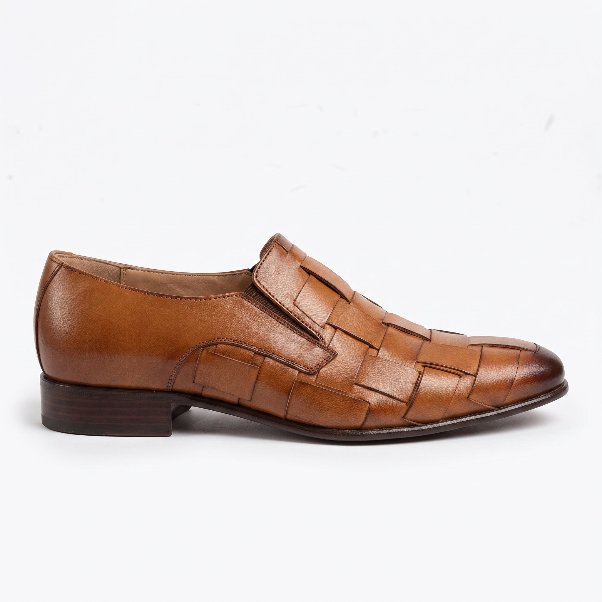 Men's Brown Plain-Toe Leather Moccasins — Dunley — Dunley
