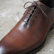 Men's Brown Plain-Toe Leather Oxfords — Woking