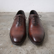 Men's Brown Plain-Toe Leather Oxfords — Woking