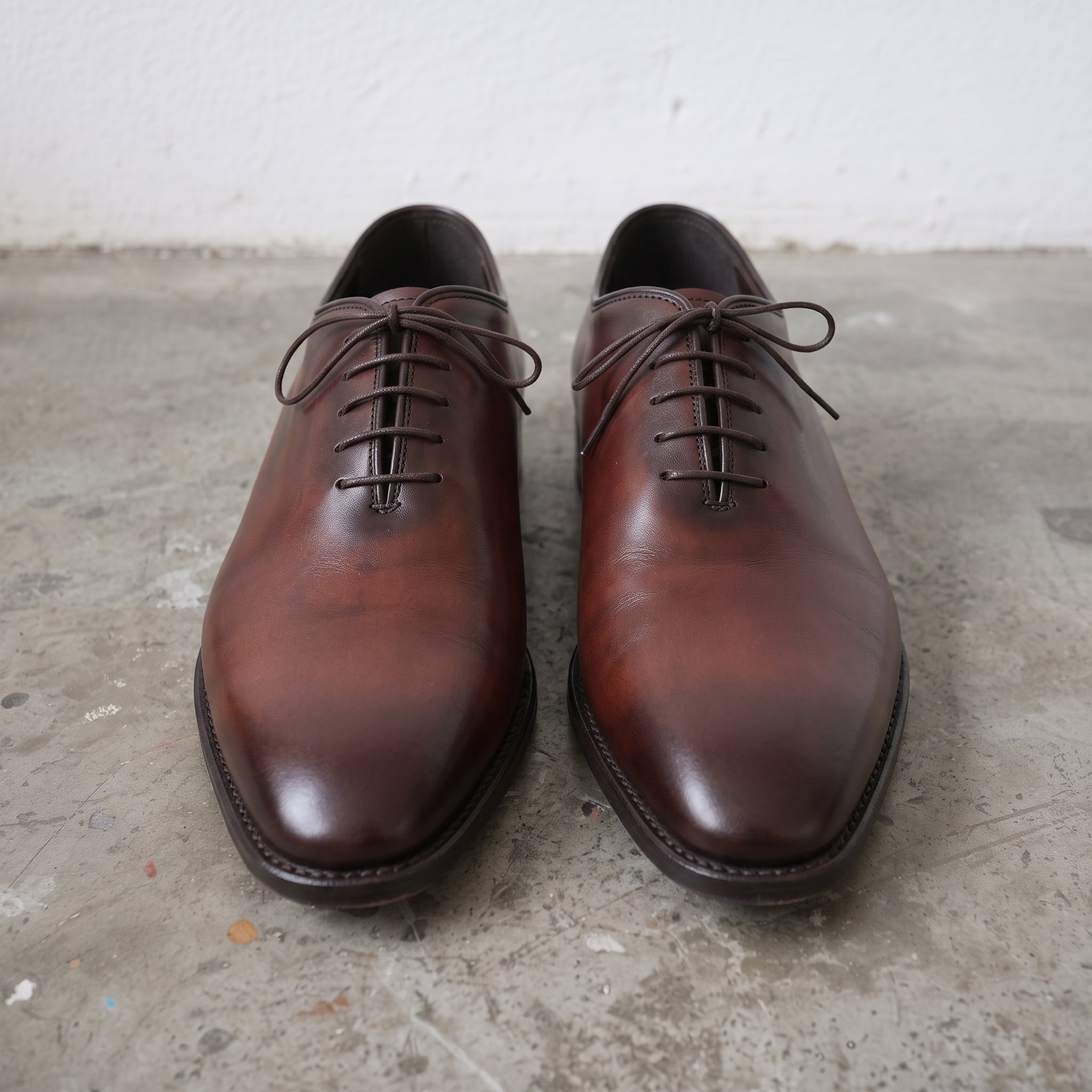Men's Brown Plain-Toe Leather Oxfords — Woking