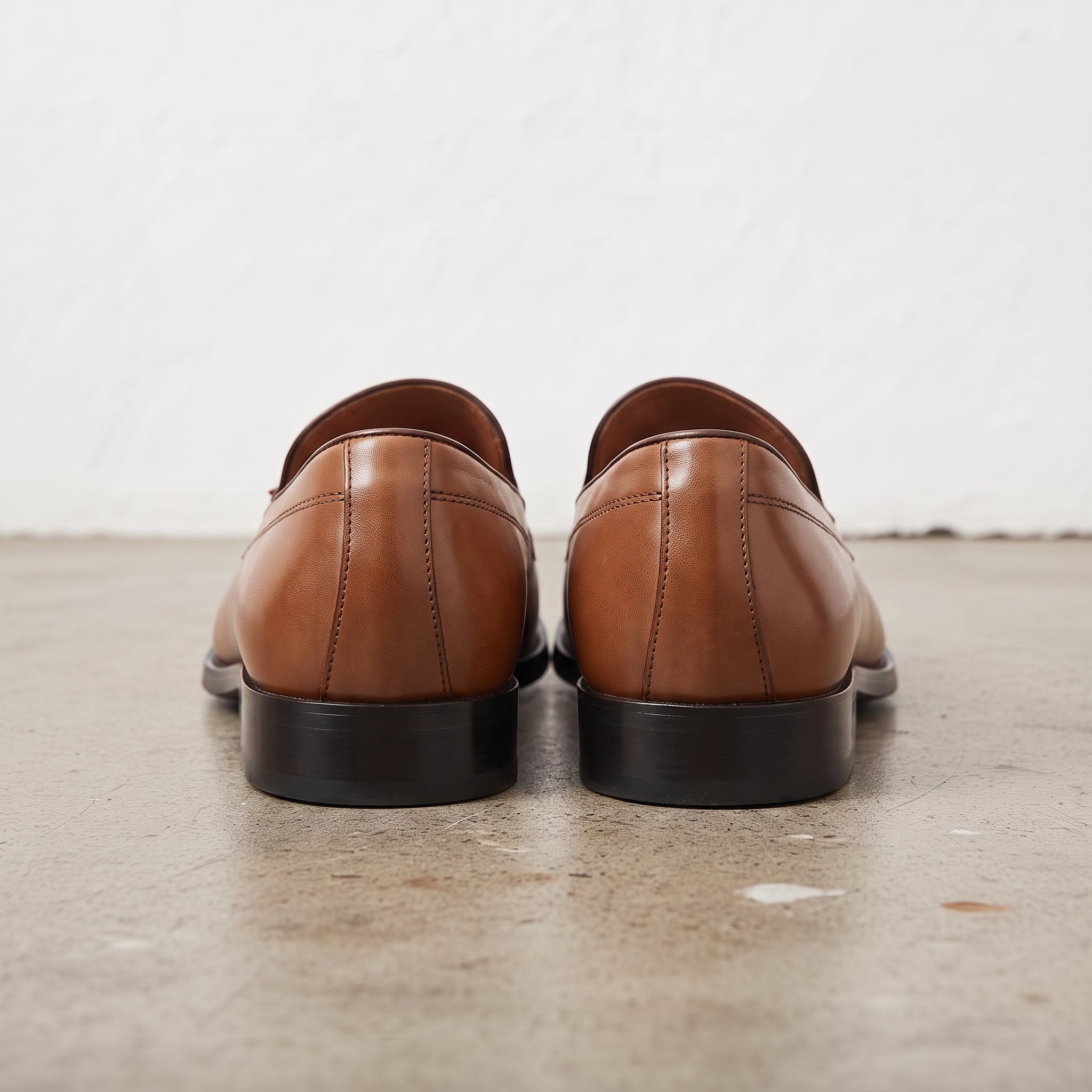 Men's Brown Plain-Toe Leather Tassel Loafers — Brinley