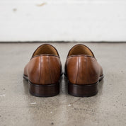 Men's Brown Plain-Toe Leather Tassel Loafers — Humberstone