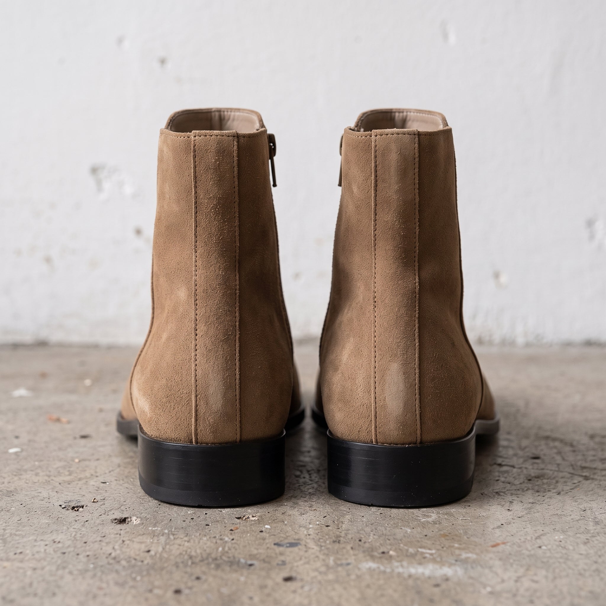 Men's Brown Plain-Toe Suede Ankle Boots — Brewster