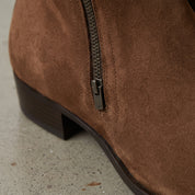 Men's Brown Plain-Toe Suede Ankle Boots — Dilloway