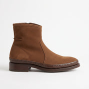 Men's Brown Plain-Toe Suede Ankle Boots — Dinham