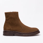 Men's Brown Plain-Toe Suede Ankle Boots — Gresham — Gresham