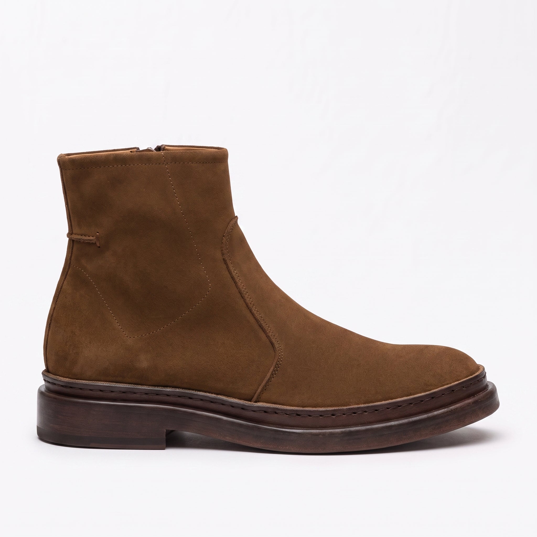 Men's Brown Plain-Toe Suede Ankle Boots — Gresham — Gresham