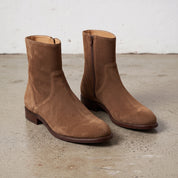 Men's Brown Plain-Toe Suede Ankle Boots — Headley