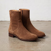 Men's Brown Plain-Toe Suede Ankle Boots — Headley
