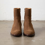 Men's Brown Plain-Toe Suede Ankle Boots — Headley