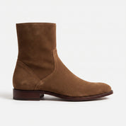 Men's Brown Plain-Toe Suede Ankle Boots — Headley