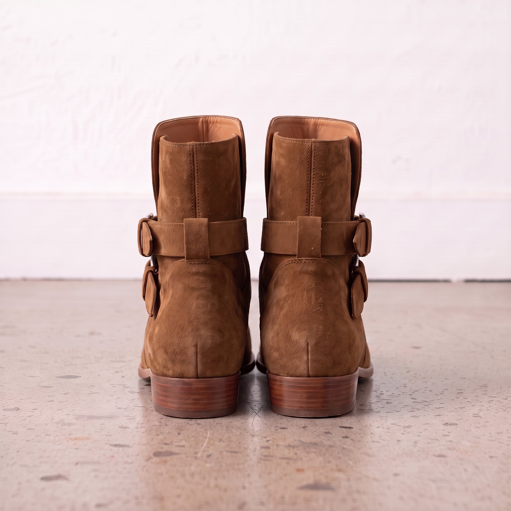 Men's Brown Plain-Toe Suede Jodhpur Boots — Astley