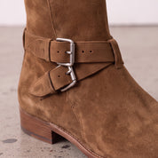 Men's Brown Plain-Toe Suede Jodhpur Boots — Astley