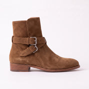 Men's Brown Plain-Toe Suede Jodhpur Boots — Astley
